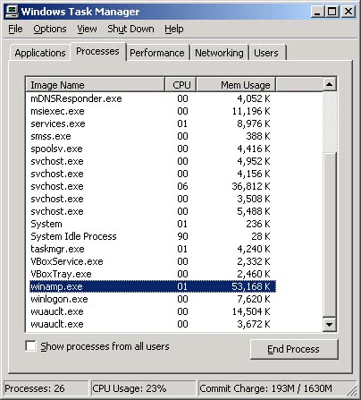 Winamp 5 memory consumption