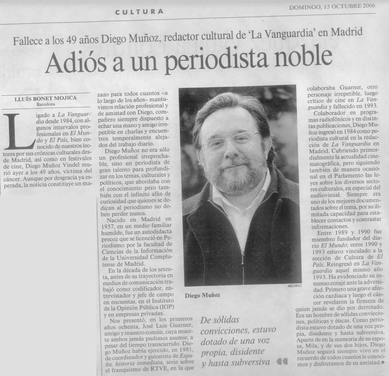 Obituary at La Vanguardia