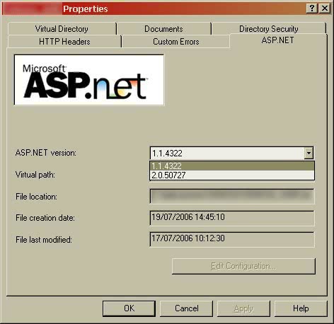 ASP.NET IIS Version