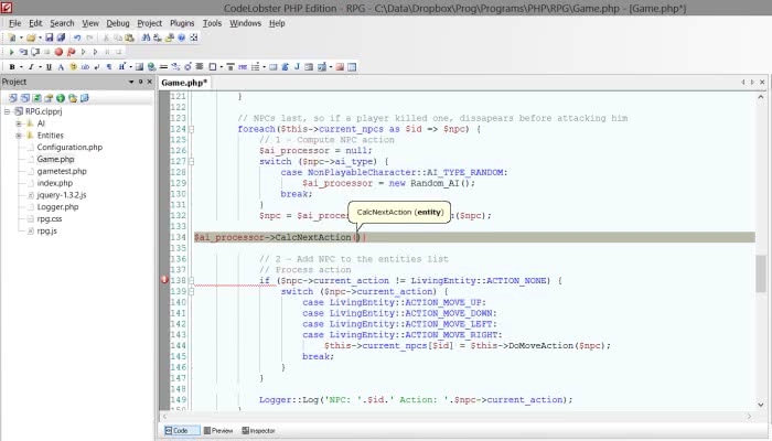 CodeLobster IDE screenshot