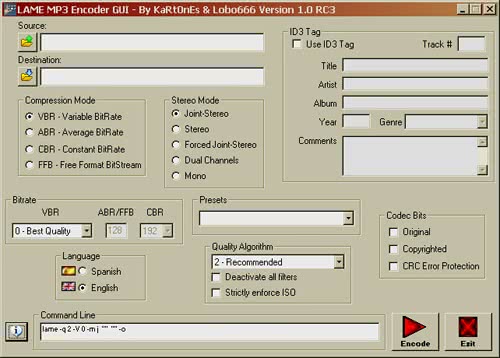 Postmortem: LAME MP3 Encoder GUI - Kartones Blog