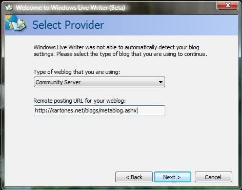 Windows Live Writer configuration