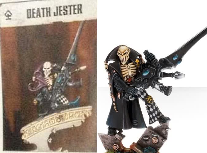 Death Jester Harlequin miniature comparison